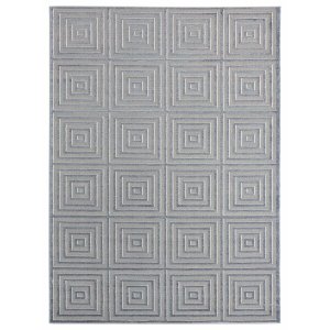 Homeroots.co 367935 23 X 36 Blue  Grey Polyester  Olefin Accent Rug