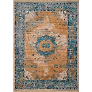 Homeroots.co 369929 31 X 51 Aqua Polyester Mat Rug