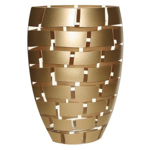 Homeroots.co 375735 12 Mouth Blown Wall Design Gold Vase