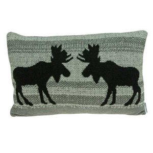 Homeroots.co 333871 Heather Gray Moose Lodge Printed Pillow Cover