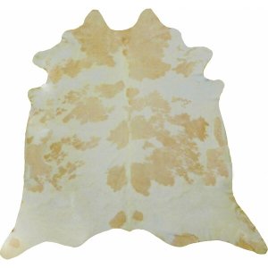 Homeroots.co 334429 6.5' White And Tan Brazilian Natural Cowhide Area 