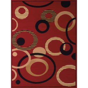 Homeroots.co 368766 33 X 39 Red Polypropyelene Accent Rug