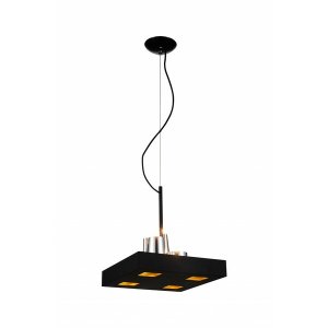 Homeroots.co 372244 14 X 14 X 59 Black Stainless Steel Pendant Lamp