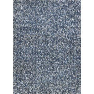 Homeroots.co 353418 2'x4' Polyester Indigo Or Ivory Heather Accent Rug