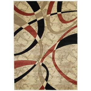 Homeroots.co 368393 31 X 50 Cream Polypropylene Accent Rug