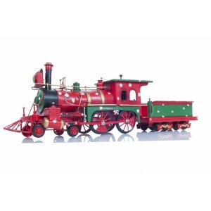 Homeroots.co 364190 6 X 27.5 X 8.5tinmetalhandmade Christmas Train Mod