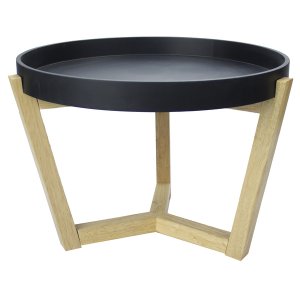 Homeroots.co 294806 22 X 22 X 16 Black Mdf  Wood Coffee Table