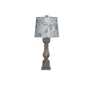 Homeroots.co 380183 Brown Washed Wood Finish Table Lamp With Nautical 