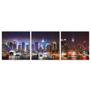 Homeroots.co 283992 24 Multicolor Canvas 3 Panels Photo