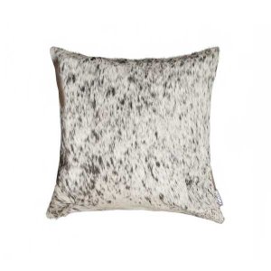 Homeroots.co 316806 18 X 18 X 5 Salt And Pepper Gray And White Cowhide