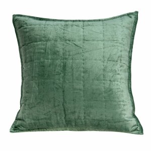 Homeroots.co 334090 20 X 7 X 20 Transitional Green Solid Quilted Pillo