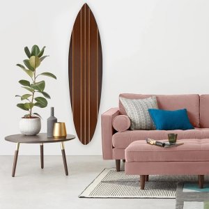 Homeroots.co 370408 Multi Tonal Brown Stripe Surfboard Wall Art