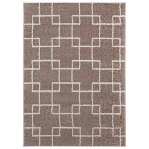 Homeroots.co 371614 23 X 36 Beige Microfiber Polyester Accent Rug