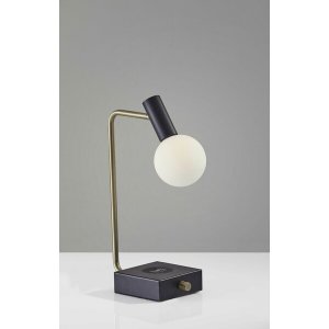 Homeroots.co 372540 Retro White Globe Led Desk Lamp