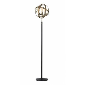 Homeroots.co 372647 Retro Three Light Glowing Sphere Floor Lamp