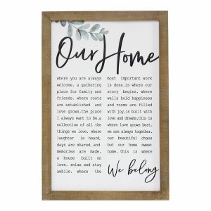 Homeroots.co 373211 Our Home Metal  Wood Framed Wall Art