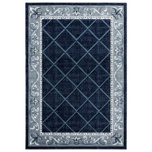 Homeroots.co 367369 22 X 32 Navy Olefin  Polypropylene Accent Rug