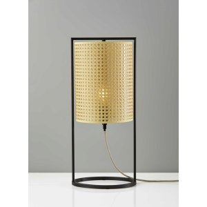 Homeroots.co 372568 Tall Fashionable Cane Shade Table Lantern Lamp