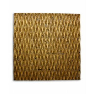 Homeroots.co 274797 Raw Wood Look Gold Finish Square Wall Art