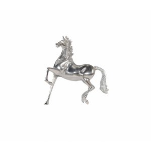 Homeroots.co 364229 Nickel Plated Aluminum Horse Sculpture