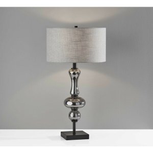 Homeroots.co 372836 Glam Spherule Black Glass Table Lamp