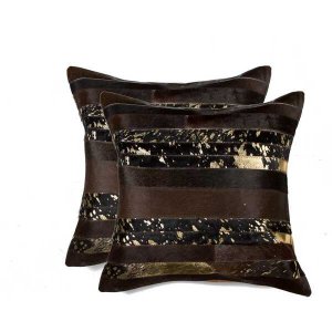 Homeroots.co 316940 18 X 18 X 5 Gold And Chocolate - Pillow 2-pack