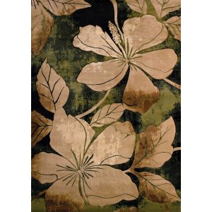 Homeroots.co 368531 22 X 32 Green Polypropylene Accent Rug