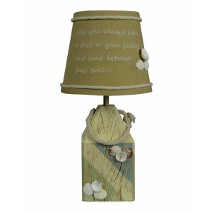 Homeroots.co 380499 Seaside Accent Lamp With Rope And Seashells