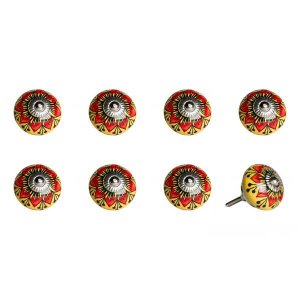 Homeroots.co 358115 1.5 X 1.5 X 1.5 Ceramicmetal Multicolor 8 Pack Kno