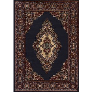 Homeroots.co 369569 22 X 36 Navy Polypropylene Accent Rug