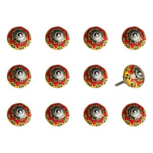 Homeroots.co 358129 1.5 X 1.5 X 1.5 Ceramicmetal Multicolor 12 Pack Kn