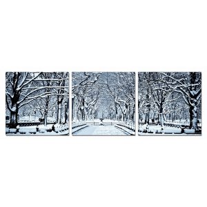 Homeroots.co 284023 24 Multicolor Canvas 3 Horizontal Panels Winter Tr