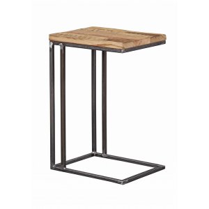 Homeroots.co 373951 Industrial Natural Oak And Steel Side Table