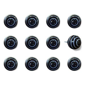 Homeroots.co 321683 1.5 X 1.5 X 1.5 Black And Light Blue- Knobs 12-pac