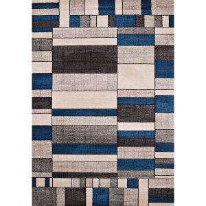 Homeroots.co 368628 31 X 50 Denim Blue Polypropylene Accent Rug