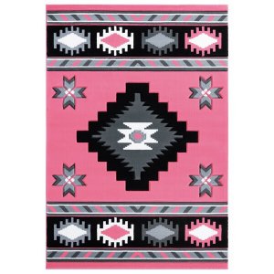 Homeroots.co 367303 22 X 32 Pink Olefin  Polypropylene Accent Rug