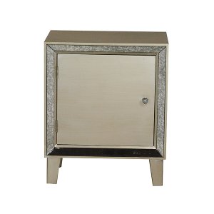 Homeroots.co 294665 19.7 X 13 X 23.5 Champagne Mdf Wood Mirrored Glass