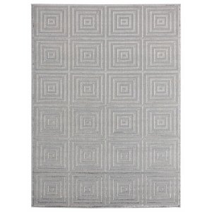 Homeroots.co 367942 23 X 36 Silver Polyester  Olefin Accent Rug