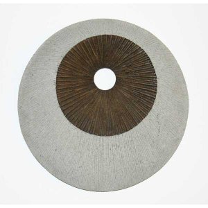 Homeroots.co 274768 1 X 14 X 14 Brown  Gray Round Ribbed  Wall Decor