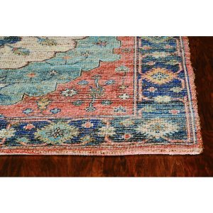 Homeroots.co 375077 2' X 4' Blue Jute Or Polyester Area Rug