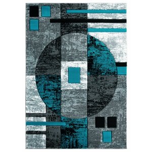 Homeroots.co 367195 22 X 32 Turquoise Olefin  Polypropylene Accent Rug