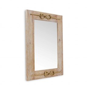 Homeroots.co 379856 Brown Wood Finished Frame With Nautical Rope Accen