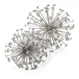 Homeroots.co 354790 6.5 X 6.5 X 6.5 Silver Starburst Spheres Set Of 2