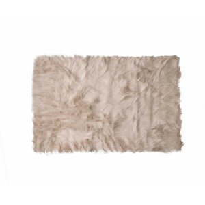 Homeroots.co 317267 24 X 36 X 1.5 Taupe Acrylic Plush Faux Sheepskin -