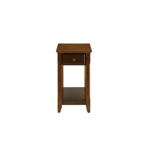 Homeroots.co 286314 13 X 22 X 23 Walnut Wood Veneer Side Table