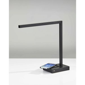 Homeroots.co 372703 Slender Bar Black Metal Led Charging Desk Light