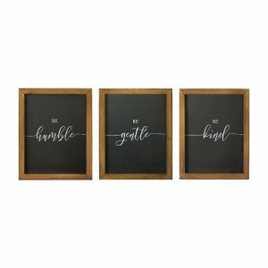 Homeroots.co 373200 Be Kind Be Gentle Be Humble Set Of 3 Wall Art