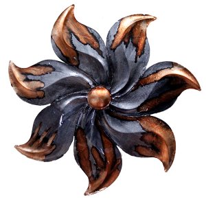 Homeroots.co 294517 29 X 2 X 29 Copper And Pewter Metal Large Flower W