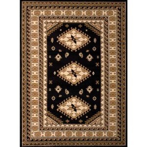 Homeroots.co 368734 33 X 39 Black Polypropyelene Accent Rug