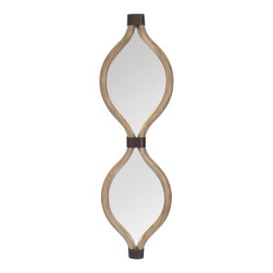 Homeroots.co 373385 Brown Metal Teardrop Framed Wall Mirror